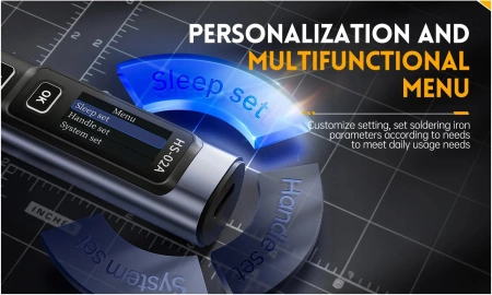 Inteligentna lutownica kolbowa 100W - 6 grotów + zasilacz + akcesoria - FNIRSI® HS-02A w wersji BOX