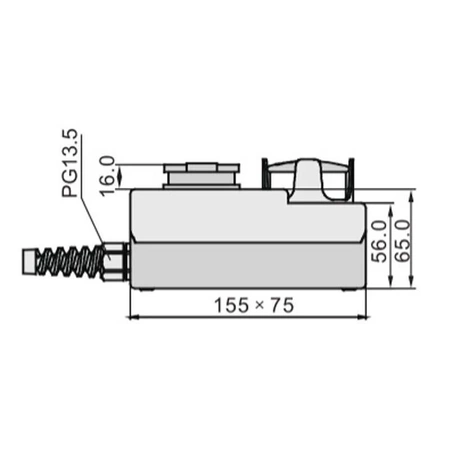 Przełącznik bezpieczeństwa przyciskowy w obudowie z gniazdem 155x75x65mm, ON-OFF, 1 tor, czerwony
