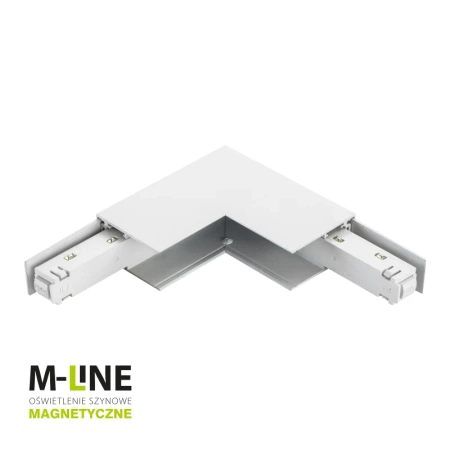 Łącznik kątowy do szyny magnetycznej pionowy natynkowy biały M-LINE