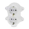 Gniazdo elektryczne Schuko podwójne, montaż natynkowy, kolor biały, seria Retro PRL