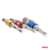 Zestaw 3 adapterów do nasadek 1/4", 3/8", 1/2" z kolorowym oznaczeniem rozmiaru, trzpień 1/4" HEX - AMiO 04936