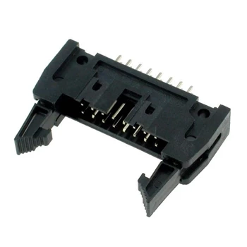 Wtyk IDC 16-stykowy prosty do montażu na PCB, raster 2,54 mm z zatrzaskami, Z-WS16VG