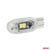 Żarówki LED W5W T10 bez CANBUS 12 V, 5 diod SMD 2835, przezroczysty korpus, światło białe, 2 szt. - AMiO 04995