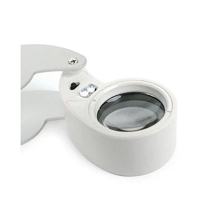 Składana lupa kieszonkowa, jubilerska 2 LED 40x