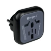 Adapter podrozny na wtyk europejski, gniazdo uniwersalne, 250 V 10 A, czarno-szary, DPM PF01EU-B