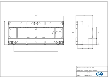 Obudowa modułowa na szynę DIN ZD1012J ABS V0