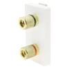 2 gniazda banan 4mm Audio Stereo biały, moduł 1/2 do ramki Tawoia Glass