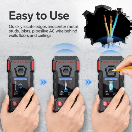 Wykrywacz ukrytych przewodów, metali i drewna w ścianach, Noyafa NF-5105