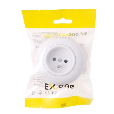 Gniazdo elektryczne z ramką, montaż podtynkowy, kolor biały, Retro Vintage Loft