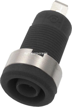 Gniazdo bezpieczne 4mm konektor 4.8mm 36A czarne