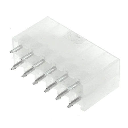Wtyk ATX 12-stykowy męski prosty do montażu na PCB, raster 4,20 mm, biały, KWM4505-12S