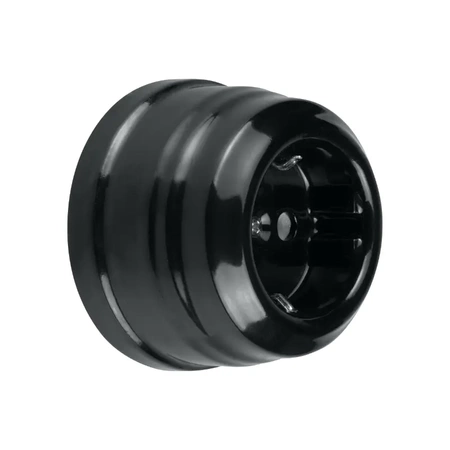 Gniazdo elektryczne Schuko z ramką, ceramiczne, montaż natynkowy, kolor czarny Ceramic Loft