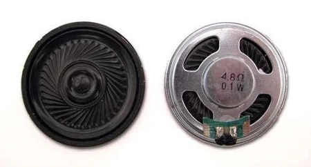 Głośnik miniaturowy, 0,1 W, 4,8 om, średnica 40 mm, wysokość 4,5 mm