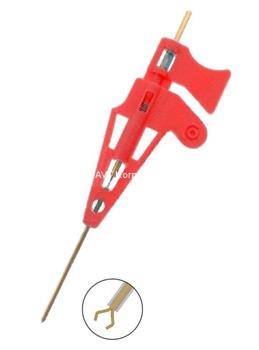 Klips mikro SMD pazurkowy, przyłącze kołkowe 0.8mm, czerwony