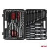 Zestaw 216 narzędzi: 110 bitów, nasadki 1/4", 3/8" i 1/2" z Torx E, klucze płasko-oczkowe, w walizce - AMiO 05020