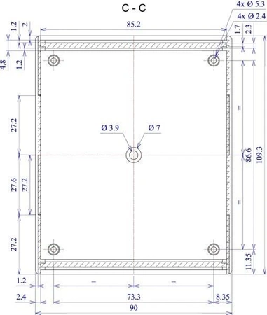 Obudowa uniwersalna z panelami bocznymi 90,0 mm × 110,0 mm × 40,0 mm z PS, kolor czarny Z5 KRADEX