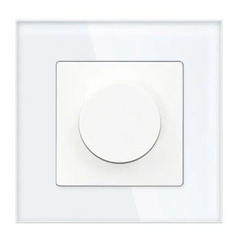 Ściemniacz dimmer 500W, 80W dla LED, z ramką szklaną, kolor biały TAWOIA Glass