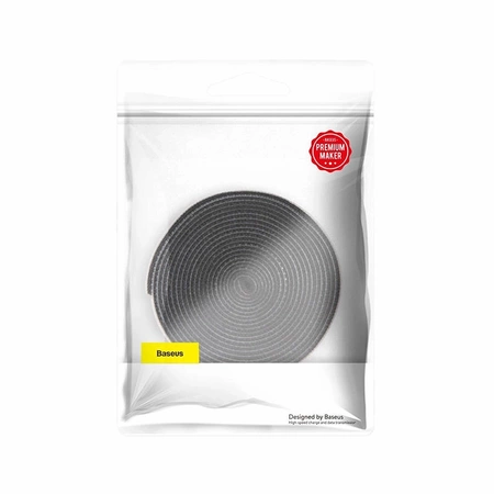 Organizer kabli, taśma rzepowa 3m Baseus Rainbow Circle Velcro Straps czarny