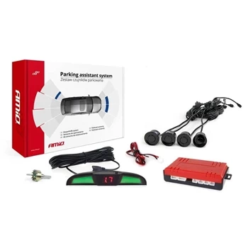 Zestaw czujników parkowania cofania LED COB 4 sensory czarne AMIO-02281