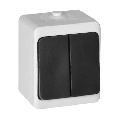 Włącznik natynkowy podwójny ORNO AQUATIC MINI IP54 10A 230V biało-czarny
