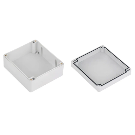 Obudowa 125x115, h=58mm, jasna, uszczelka zalewana + tuleje mosiężne ABS, Z59