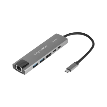 Adapter USB-C na HDMI, 2x USB3.0, 2x USB typu C, RJ45, Kruger&Matz