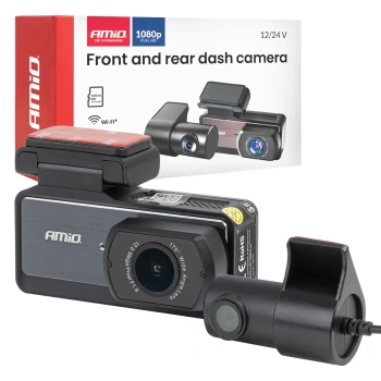 Wideorejestrator WiFi Full HD Przód Tył Kamera Cofania G-Sensor Parking Mode USB-C 256GB AMIO-04799