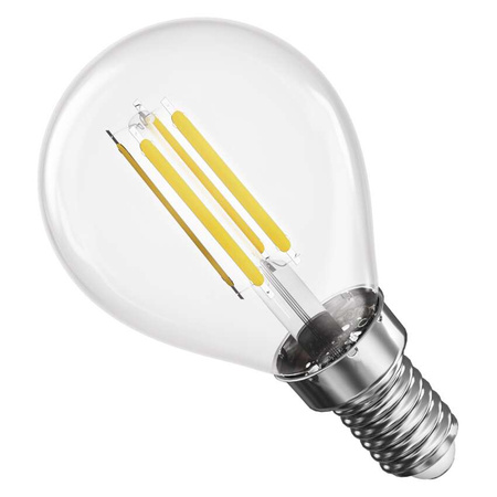 Żarówka LED E14 kulka Mini Globe, 3,8 W, odpowiednik 60 W, neutralna biel, 806 lm, filament, EMOS ZAR-E-ZF1A43