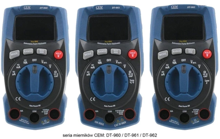 Multimetr cyfrowy CEM DT-960 True RMS, 3999 zliczeń, IP65, CAT III 600 V, latarka LED