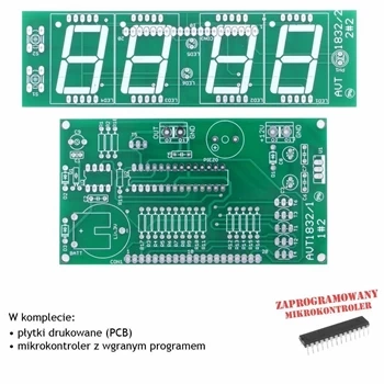 Zegar LED z budzikiem, PCB's i mikroprocesor do projektu AVT1832