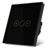 Włącznik dotykowy szklany pojedynczy 700W ze ściemniaczem - czarny - Tawoia Glass