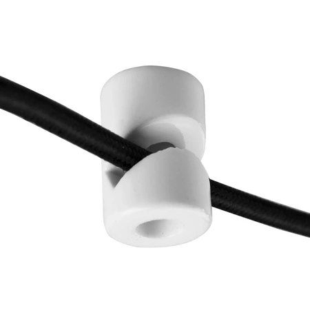 Uchwyt kabla ceramiczny 20x30mm, natynkowy biały Ceramic Loft