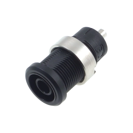 Gniazdo bezpieczne 4mm lutowane tuleja 25A czarne