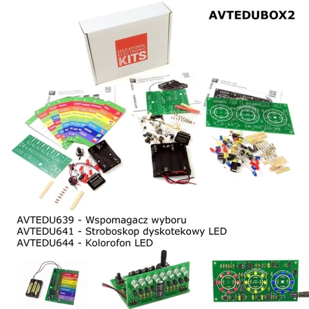 Zestaw 3 kitów DIY do nauki lutowania. Nie tylko dla imprezowiczów. AVT EDUBOX2