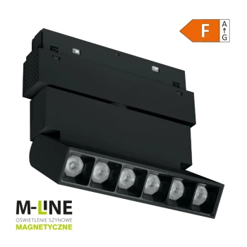 Reflektor szynowy magnetyczny liniowy regulowany 6W 480lm 4000K czarny M-LINE