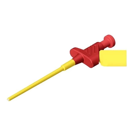 Chwytak pazurkowy 158mm z gniazdem 4mm elastyczny, czerwony, 300V