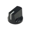 Gałka do potencjometru na oś 6mm - 19x14mm - z bakelitu, czarna z białym znacznikiem - KN-19-14
