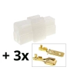 Komplet samochodowego złącza E+J 3-torowego z obudowami i konektorami 6,3 mm