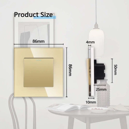 Moduł - Włącznik światła schodowy - złoty - Tawoia Glass