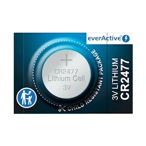 Bateria CR2477 3 V litowa, ogniwo guzikowe Ø24,5 × 7,7 mm, 800 mAh, everActive