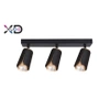 Kinkiet GU10 LED x3 czarny+złoty, XUDO IK263B