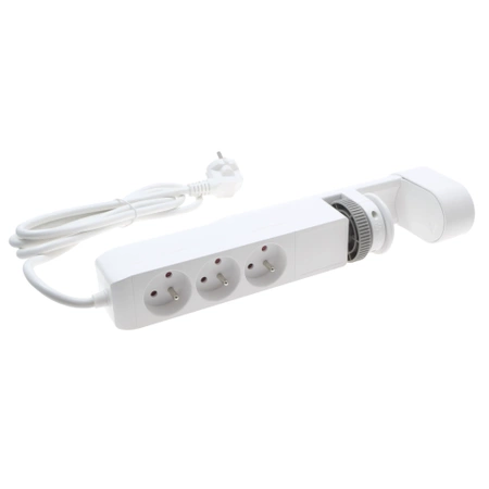 Listwa zasilająca 3 gniazda + 3× USB, przewód 1,5 m, 16 A, 3G1,5, podblatowa, z uziemieniem, biała, DPM