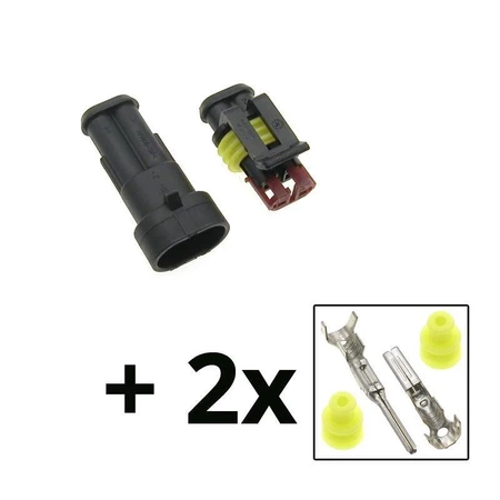 Złącze SuperSeal 1.5 2-pinowe hermetyczne samochodowe - OH-2 AMIO-03518