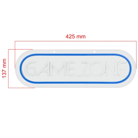 Neon LED "game zone", dekoracja LED 42,5x13,7cm zasilanie z baterii lub USB