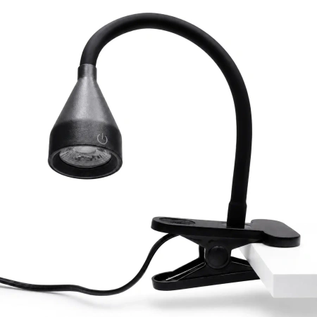Lampka LED z klipsem i regulacją jasności, 4 W, 320 lm, 4000 K, czarna