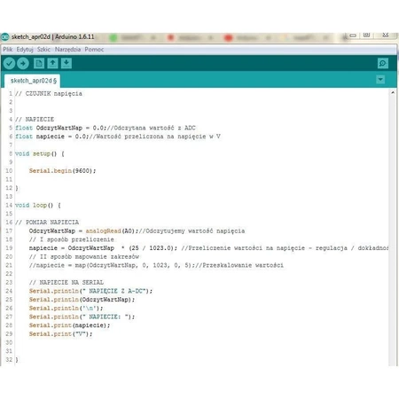 Moduł czujnika napięcia DC 0-25V - dzielnik napięcia 5V/25V - Arduino