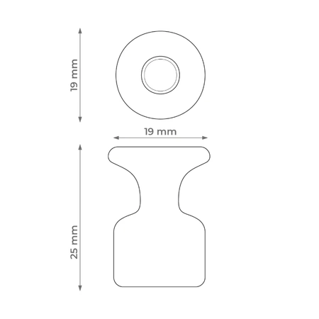Uchwyt kabla ceramiczny 18×23 mm natynkowy czarny - Ceramic Loft
