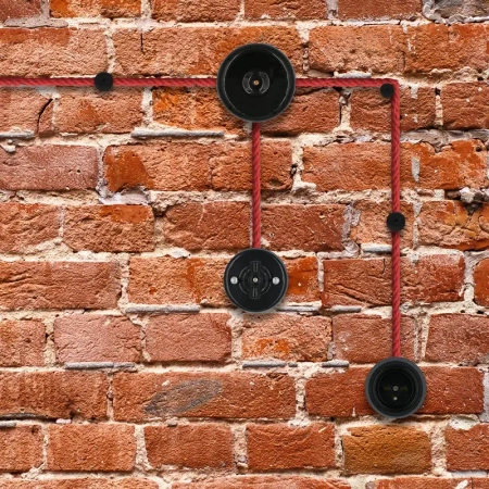 Gniazdko elektryczne z uziemieniem okrągłe czarne ceramiczne natynkowe - Ceramic Classic Loft