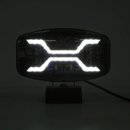 Reflektor drogowy LED samochodowy, 3 funkcje: pozycyjne, drogowe, ostrzegawcze strobo, 54W, 72 LED, L3436