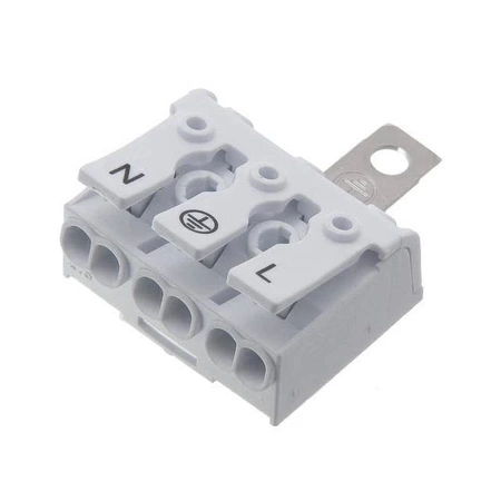 Złącze zatrzaskowe do druku DG238, 3 pola, raster 10,0 mm, z zaciskiem uziemiającym, Degson